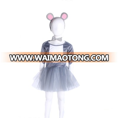 2017 New girl's lovely mouse velvet ballet dance animal costumes cat ballet tutu dress by onbest PG1124